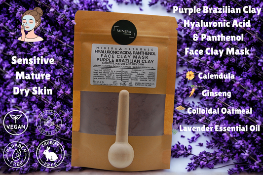 Hyaluronic Acid Face Clay Mask - Purple Brazilian Clay & Panthenol