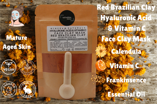 Hyaluronic Acid Face Clay Mask - Red Brazilian Clay & Vitamin C