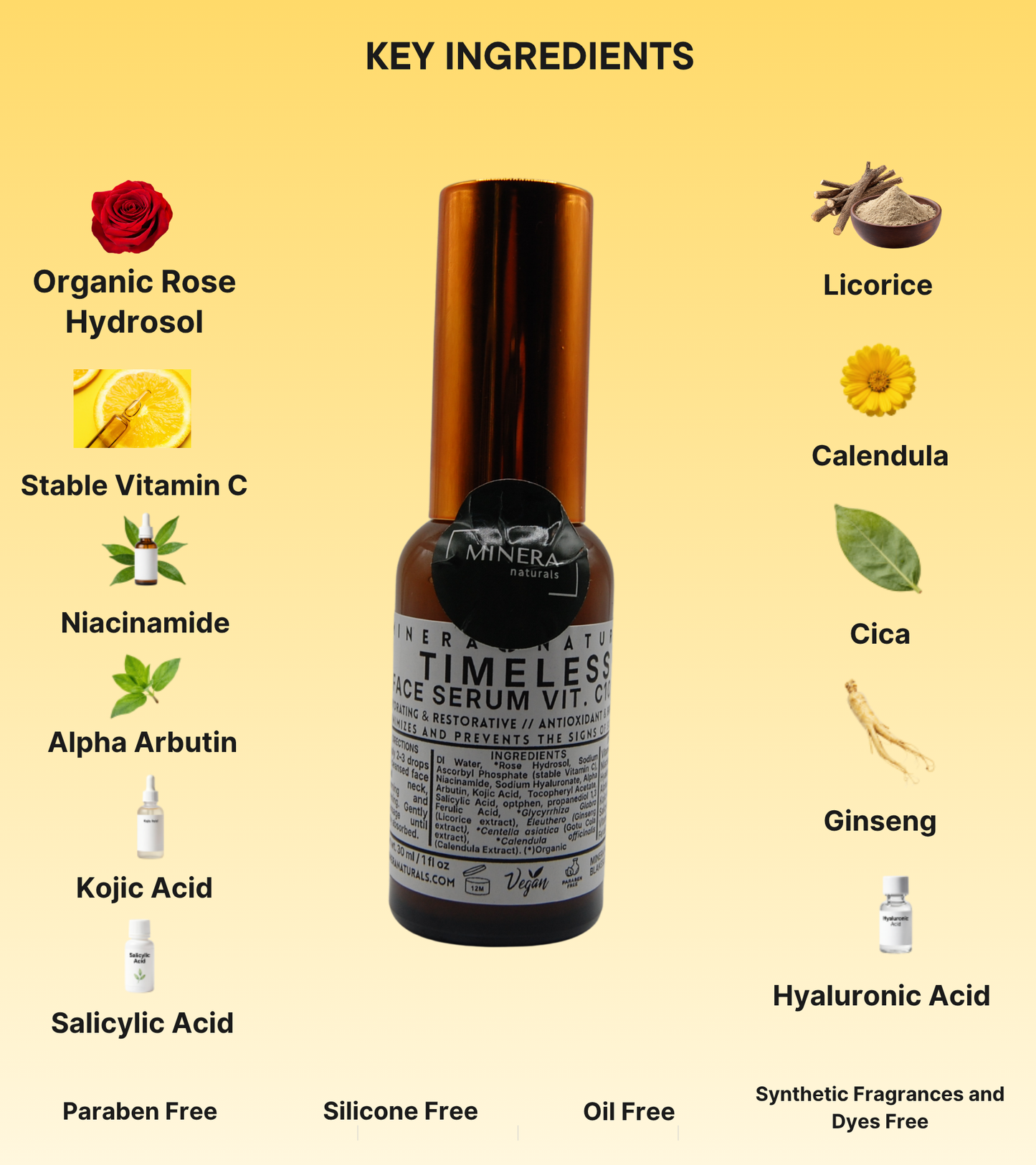 Timeless Face Serum Stable Vitamin C, Hyaluronic Acid +