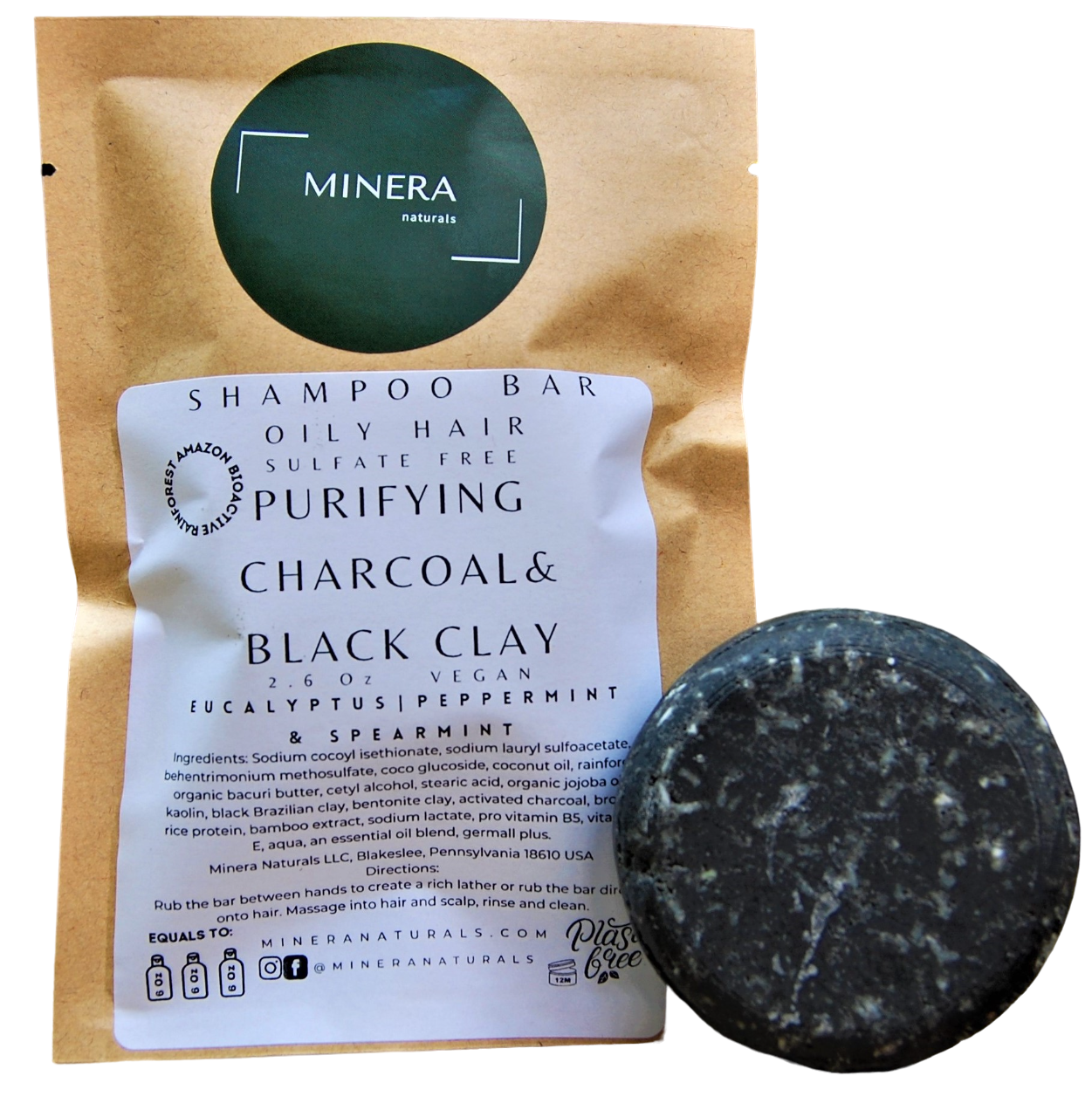 Purifying charcoal & black clay shampoo Bar - Oily hair